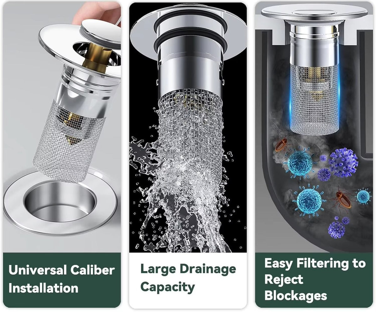 Pop-Up Sink Drain Stopper - Perfect Kitchen & Bathroom Gift