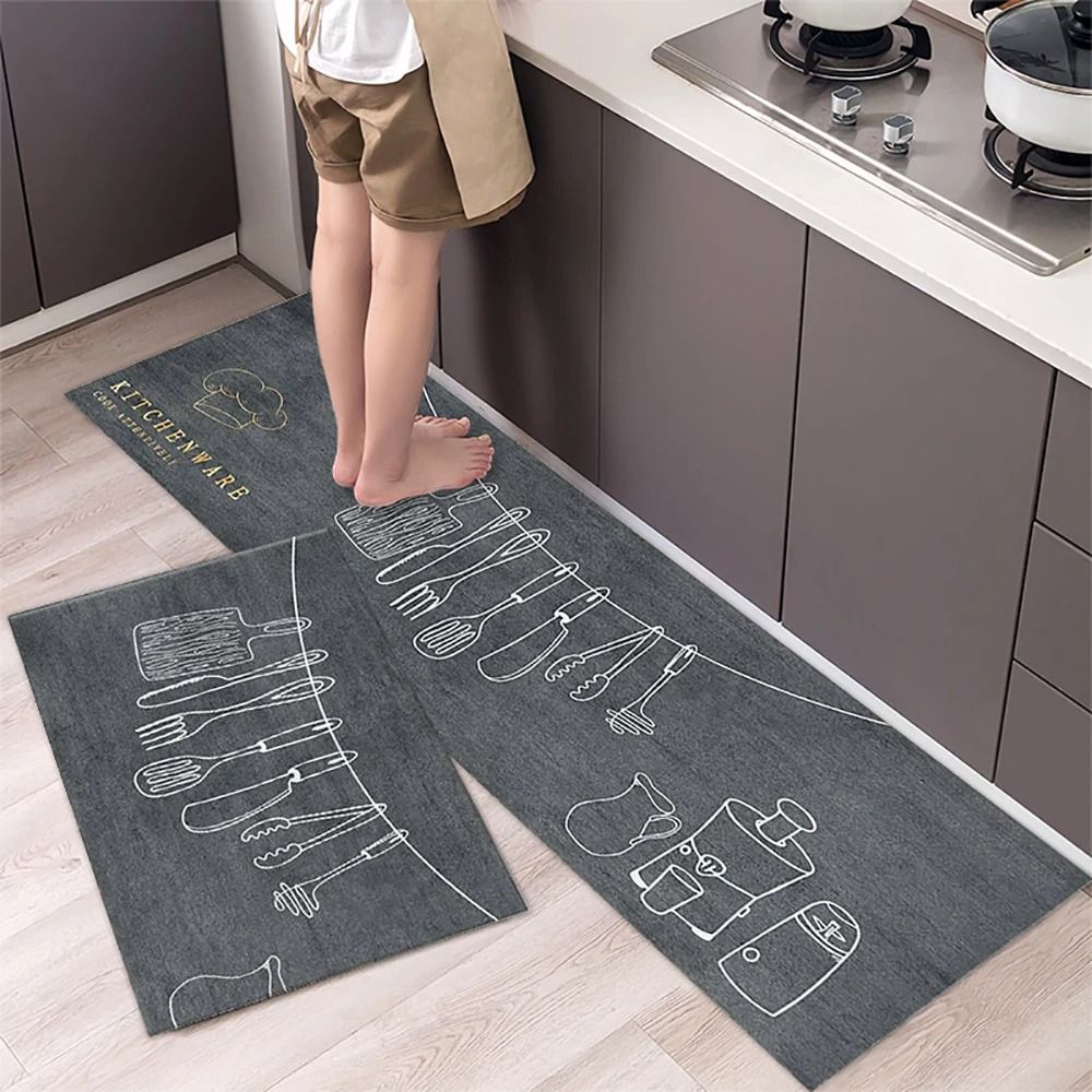 Soft Washable Non Slip Floor Mat Long Kitchen Bedside Runner Rug